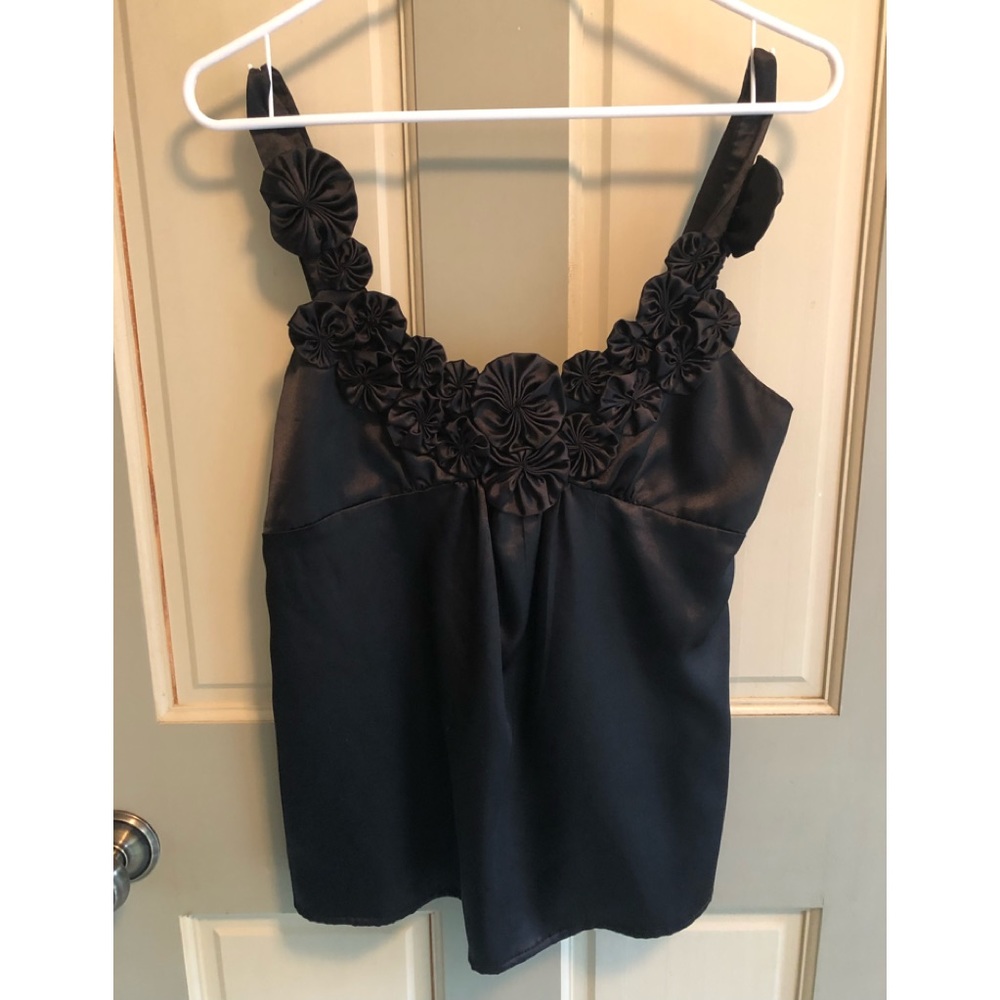 Beautiful black fancy sleeveless blouse